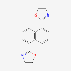 molecular formula C16H14N2O2 B12604287 2,2'-(Naphthalene-1,5-diyl)bis(4,5-dihydro-1,3-oxazole) CAS No. 649536-54-9