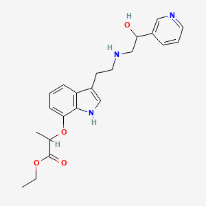 molecular formula C22H27N3O4 B12604326 ethyl 2-[[3-[2-[(2-hydroxy-2-pyridin-3-ylethyl)amino]ethyl]-1H-indol-7-yl]oxy]propanoate 