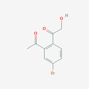 molecular formula C10H9BrO3 B12604343 1-(2-Acetyl-4-bromophenyl)-2-hydroxyethan-1-one CAS No. 872611-38-6