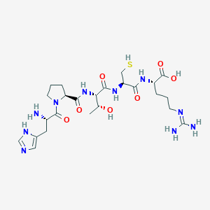 molecular formula C24H40N10O7S B12604375 L-Histidyl-L-prolyl-L-threonyl-L-cysteinyl-N~5~-(diaminomethylidene)-L-ornithine CAS No. 915775-13-2