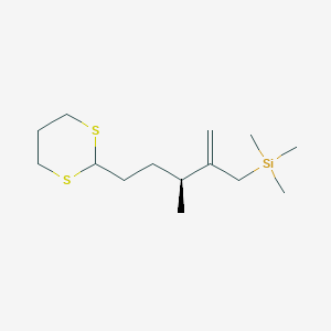 molecular formula C14H28S2Si B12604387 [(3S)-5-(1,3-Dithian-2-yl)-3-methyl-2-methylidenepentyl](trimethyl)silane CAS No. 651302-79-3
