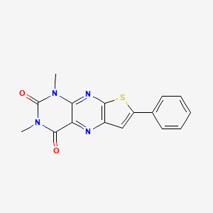 molecular formula C16H12N4O2S B12604476 1,3-Dimethyl-7-phenylthieno[3,2-g]pteridine-2,4(1H,3H)-dione CAS No. 647826-51-5