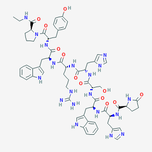 molecular formula C64H79N19O12 B126045 (Des-Gly10,D-Arg6,Pro-NHEt9)-LHRH II (chicken) CAS No. 145940-57-4