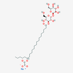 molecular formula C36H63NaO16 B1260454 sodium;2-[22-[(2R,3R,4S,5R,6R)-3,5-dihydroxy-2-(hydroxymethyl)-6-[(2R,3R,4S,5R,6R)-3,4,5-trihydroxy-6-(hydroxymethyl)oxan-2-yl]oxyoxan-4-yl]oxy-22-oxodocosan-6-yl]oxy-2-oxoacetate 