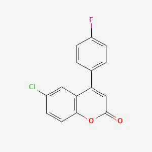 molecular formula C15H8ClFO2 B12604541 6-Chloro-4-(4-fluorophenyl)-2H-1-benzopyran-2-one CAS No. 879416-92-9