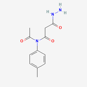 molecular formula C12H15N3O3 B12604546 N-Acetyl-3-hydrazinyl-N-(4-methylphenyl)-3-oxopropanamide CAS No. 918446-32-9