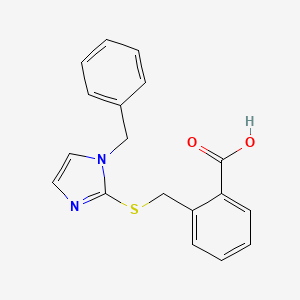 molecular formula C18H16N2O2S B12604597 2-{[(1-Benzyl-1H-imidazol-2-yl)sulfanyl]methyl}benzoic acid CAS No. 647849-63-6