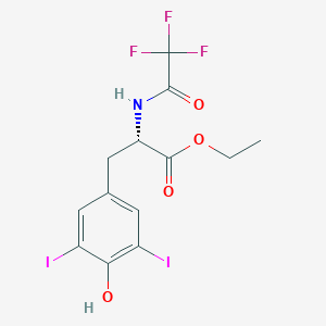 molecular formula C13H12F3I2NO4 B12604604 ethyl (2S)-3-(4-hydroxy-3,5-diiodophenyl)-2-[(2,2,2-trifluoroacetyl)amino]propanoate 