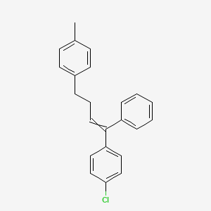 molecular formula C23H21Cl B12604615 1-Chloro-4-[4-(4-methylphenyl)-1-phenylbut-1-en-1-yl]benzene CAS No. 649556-21-8