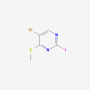 molecular formula C5H4BrIN2S B12604672 5-Bromo-2-iodo-4-methylsulfanyl-pyrimidine CAS No. 917896-38-9