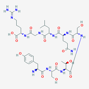 molecular formula C38H62N12O14 B12604739 L-Tyrosyl-L-seryl-L-threonyl-L-seryl-L-glutaminyl-L-leucylglycyl-N~5~-(diaminomethylidene)-L-ornithine CAS No. 918405-65-9