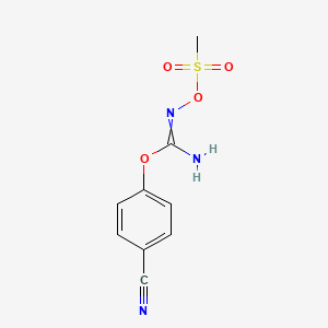 molecular formula C9H9N3O4S B12604789 4-Cyanophenyl N'-[(methanesulfonyl)oxy]carbamimidate CAS No. 651306-40-0