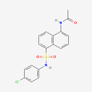 molecular formula C18H15ClN2O3S B12604876 N-{5-[(4-Chlorophenyl)sulfamoyl]naphthalen-1-yl}acetamide CAS No. 648899-30-3