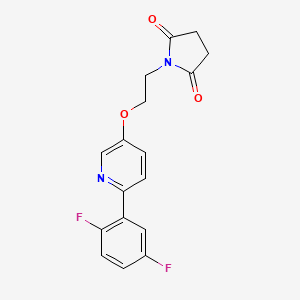 molecular formula C17H14F2N2O3 B12604897 1-(2-{[6-(2,5-Difluorophenyl)pyridin-3-yl]oxy}ethyl)pyrrolidine-2,5-dione CAS No. 918147-12-3