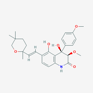 (3R,4R)-4,5-dihydroxy-3-methoxy-4-(4-methoxyphenyl)-6-((E)-2-(2,5,5-trimethyltetrahydro-2H-pyran-2-yl)vinyl)-3,4-dihydroquinolin-2(1H)-one