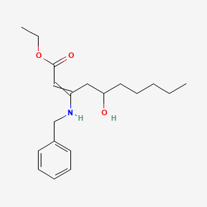 molecular formula C19H29NO3 B12605088 Ethyl 3-(benzylamino)-5-hydroxydec-2-enoate CAS No. 650596-80-8