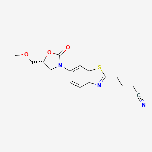 4-[6-[(5R)-5-(methoxymethyl)-2-oxo-1,3-oxazolidin-3-yl]-1,3-benzothiazol-2-yl]butanenitrile