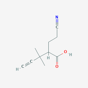 molecular formula C10H13NO2 B12605141 2-(2-Cyanoethyl)-3,3-dimethylpent-4-ynoic acid CAS No. 646501-31-7