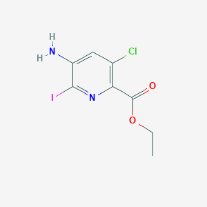 molecular formula C8H8ClIN2O2 B12605148 5-Amino-3-chloro-6-iodo-pyridine-2-carboxylic acid ethyl ester CAS No. 872355-66-3