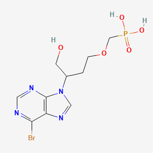 molecular formula C10H14BrN4O5P B12605204 Phosphonic acid, [[3-(6-bromo-9H-purin-9-yl)-4-hydroxybutoxy]methyl]- CAS No. 643028-90-4