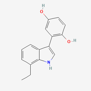 molecular formula C16H15NO2 B12605243 2-(7-Ethyl-1H-indol-3-yl)benzene-1,4-diol CAS No. 647862-34-8