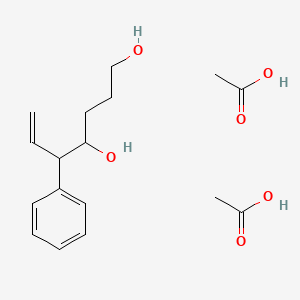 molecular formula C17H26O6 B12605253 Acetic acid;5-phenylhept-6-ene-1,4-diol CAS No. 645615-44-7