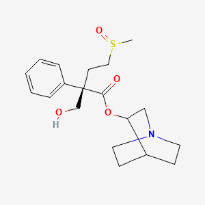 molecular formula C19H27NO4S B1260526 1-azabicyclo[2.2.2]octan-3-yl (2S)-2-(hydroxymethyl)-4-methylsulfinyl-2-phenylbutanoate 