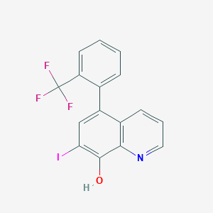 molecular formula C16H9F3INO B12605263 7-Iodo-5-(2-(trifluoromethyl)phenyl)quinolin-8-ol CAS No. 648896-61-1