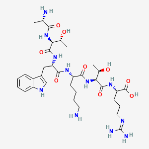 molecular formula C34H55N11O9 B12605279 L-Alanyl-L-threonyl-L-tryptophyl-L-lysyl-L-threonyl-N~5~-(diaminomethylidene)-L-ornithine CAS No. 873440-72-3