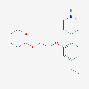molecular formula C20H31NO3 B12605286 4-(4-Ethyl-2-{2-[(oxan-2-yl)oxy]ethoxy}phenyl)piperidine CAS No. 648888-63-5