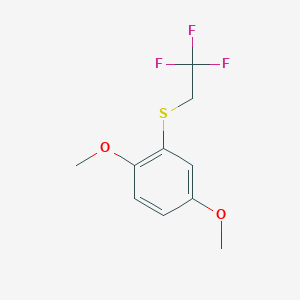 molecular formula C10H11F3O2S B12605302 Benzene, 1,4-dimethoxy-2-[(2,2,2-trifluoroethyl)thio]- CAS No. 648956-76-7
