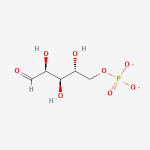 molecular formula C5H9O8P-2 B1260532 aldehydo-D-arabinose 5-phosphate(2-) 
