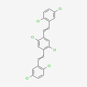 molecular formula C22H12Cl6 B12605332 1,1'-[(2,5-Dichloro-1,4-phenylene)di(ethene-2,1-diyl)]bis(2,5-dichlorobenzene) CAS No. 917762-07-3