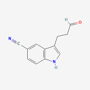 molecular formula C12H10N2O B12605349 3-(3-Oxopropyl)-1H-indole-5-carbonitrile CAS No. 917885-09-7