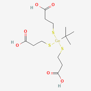 molecular formula C13H24GeO6S3 B12605367 3-[Tert-butyl-bis(2-carboxyethylsulfanyl)germyl]sulfanylpropanoic acid CAS No. 648423-09-0
