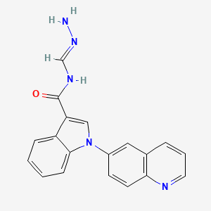 molecular formula C19H15N5O B12605388 N-[(E)-hydrazinylidenemethyl]-1-quinolin-6-ylindole-3-carboxamide 