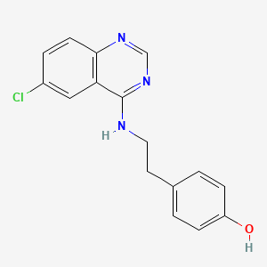 molecular formula C16H14ClN3O B1260545 4-[2-[(6-chloro-4-quinazolinyl)amino]ethyl]phenol 