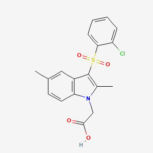 molecular formula C18H16ClNO4S B12605455 2-[3-(2-Chlorophenyl)sulfonyl-2,5-dimethylindol-1-yl]acetic acid CAS No. 646514-91-2