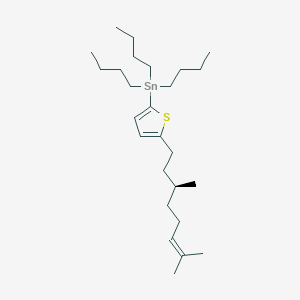molecular formula C26H48SSn B12605466 Tributyl{5-[(3S)-3,7-dimethyloct-6-en-1-yl]thiophen-2-yl}stannane CAS No. 643031-35-0