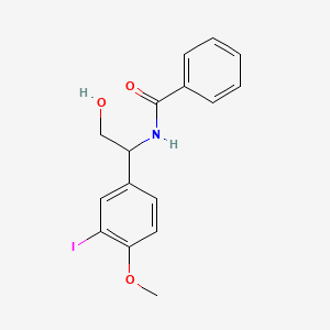 molecular formula C16H16INO3 B12605477 N-[2-Hydroxy-1-(3-iodo-4-methoxyphenyl)ethyl]benzamide CAS No. 918658-31-8