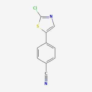 molecular formula C10H5ClN2S B12605532 4-(2-Chloro-1,3-thiazol-5-yl)benzonitrile CAS No. 889672-75-7