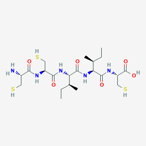 molecular formula C21H39N5O6S3 B12605551 L-Cysteinyl-L-cysteinyl-L-isoleucyl-L-isoleucyl-L-cysteine CAS No. 918412-80-3