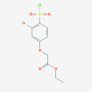 molecular formula C10H10BrClO5S B12605561 Ethyl [3-bromo-4-(chlorosulfonyl)phenoxy]acetate CAS No. 648439-26-3