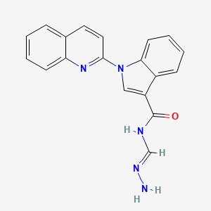 molecular formula C19H15N5O B12605611 N-[(E)-hydrazinylidenemethyl]-1-quinolin-2-ylindole-3-carboxamide 