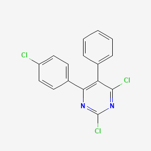 molecular formula C16H9Cl3N2 B12605633 Pyrimidine, 2,4-dichloro-6-(4-chlorophenyl)-5-phenyl- CAS No. 651315-78-5