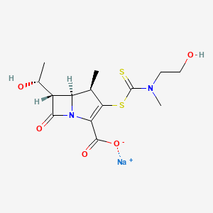 sodium;(4R,5S,6S)-6-[(1R)-1-hydroxyethyl]-3-[2-hydroxyethyl(methyl)carbamothioyl]sulfanyl-4-methyl-7-oxo-1-azabicyclo[3.2.0]hept-2-ene-2-carboxylate