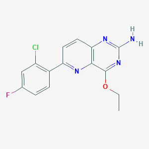 molecular formula C15H12ClFN4O B12605745 6-(2-Chloro-4-fluorophenyl)-4-ethoxypyrido[3,2-d]pyrimidin-2-amine CAS No. 917759-96-7