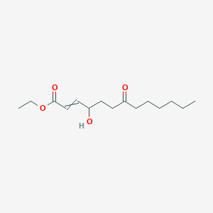 molecular formula C15H26O4 B12605867 Ethyl 4-hydroxy-7-oxotridec-2-enoate CAS No. 918343-84-7