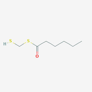 molecular formula C7H14OS2 B12605890 S-(Sulfanylmethyl) hexanethioate CAS No. 650607-77-5