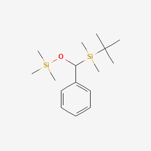 molecular formula C16H30OSi2 B12605937 tert-Butyl(dimethyl){phenyl[(trimethylsilyl)oxy]methyl}silane CAS No. 648428-53-9